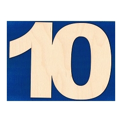 Cyfra  10  cyferka 20cm / SKLEJKA #3mm /Arial